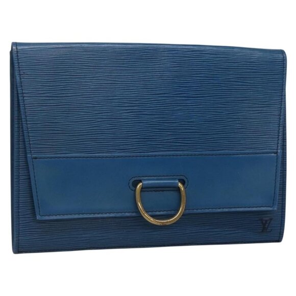LOUIS VUITTON Epi Jena Clutch Bag Blue M52715 LV Auth - Picture 1 of 15